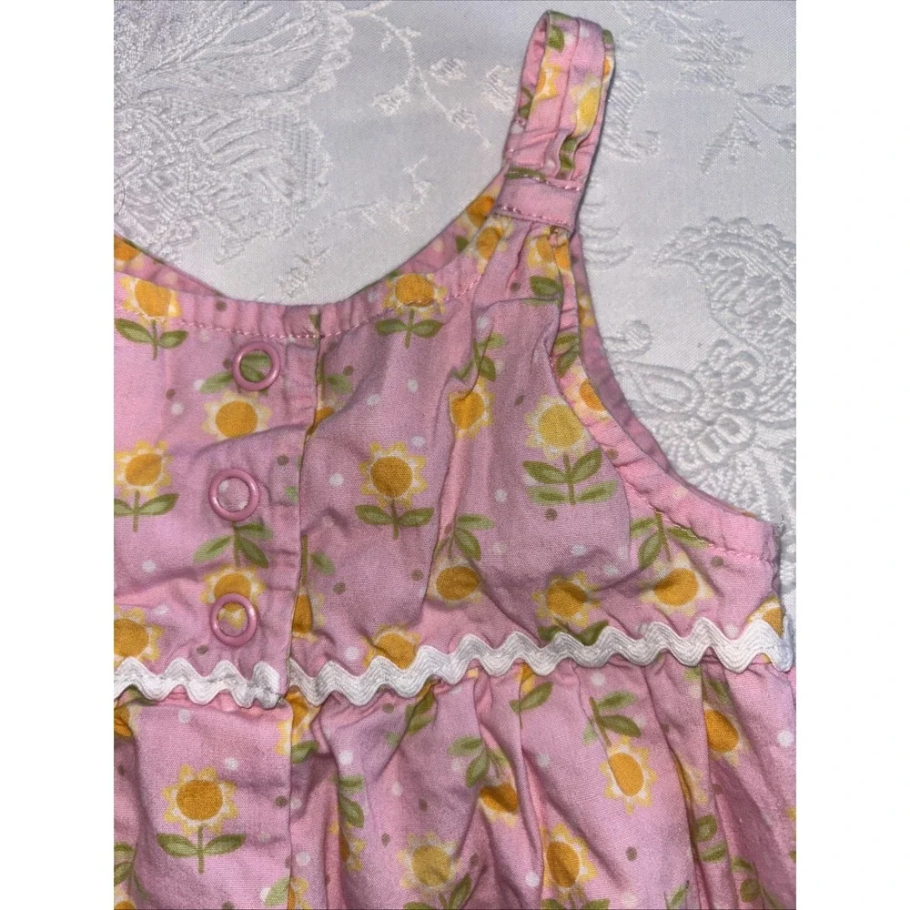Vintage Y2K Gymboree Romper Embroidered Flowers Bubble Outfit‎ Halter 6-12  2006